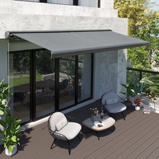 Image of Retractable Canopy Sunshade Awning Door Window Patio Electric Motorised Manual