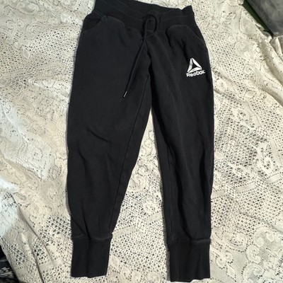Kids Reebok Black Joggers Sweatpants Athletic Track Pants youth 10