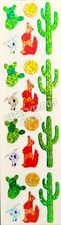 HAMBLY STUDIOS STICKERS PRISMATIC / GLITTER COYOTE - CACTUS - SUN VINTAGE 1980's
