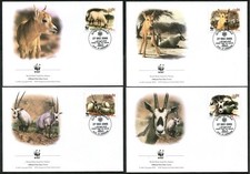 JORDAN - 2005 WWF 'ARABIAN ORYX' Set of 4 First Day Covers [F5232]