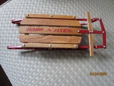 Small Radio Flyer Metal and Wood Sled 8-3/8" Overall