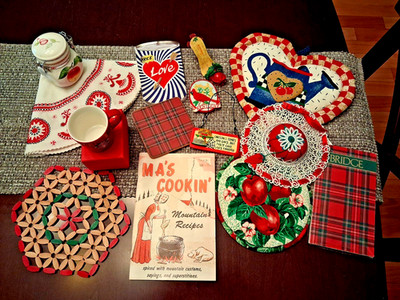 Shades of Red Vintage Modern Not Junk Drawer Lot