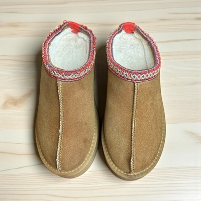 UGG Tazz Platform Slippers Chestnut Suede Women s Size 10 N