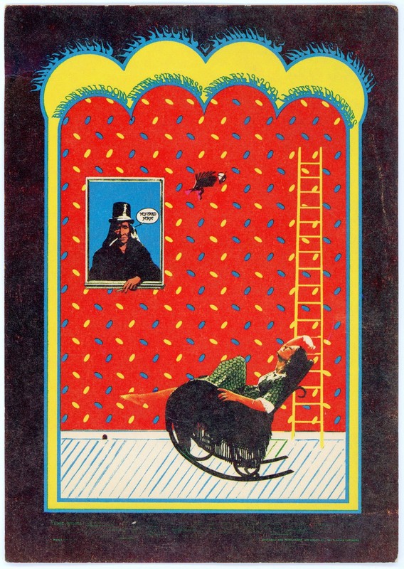 Vintage 1968 Genesis Concert Postcard by Rob Fried Family Dog Diogenes Lantern