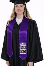 Purple "Class of 2026" Graduation Stole