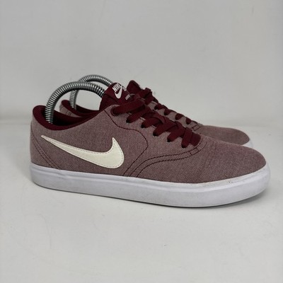Nike SB Check Solarsoft Red Canvas Shoes 921464-611 Low Top Sneakers Womens 8.5