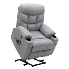Homegear Fabric Power Lift Electric Recliner Chair w/ Massage