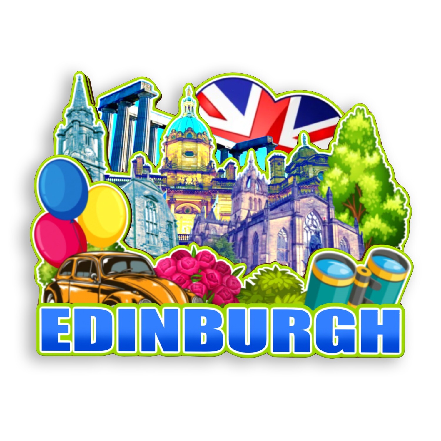 Edinburgh UK Refrigerator magnet 3D travel souvenirs wood craft gifts