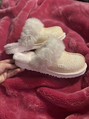 NEW UGG COZY II Sparkles Slippers Seashell Pink Glitter WOMENS SIZE 6/7
