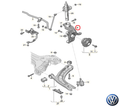 Original VW/AUDI 5WA407253A knuckle, wheel suspension Audi Cupra seat ŠKODA VW