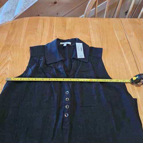 NWT Maurices Rayon-Linen Black Collared Sleeveless Henley XS (Fits Like Sm) - Picture 3 of 5