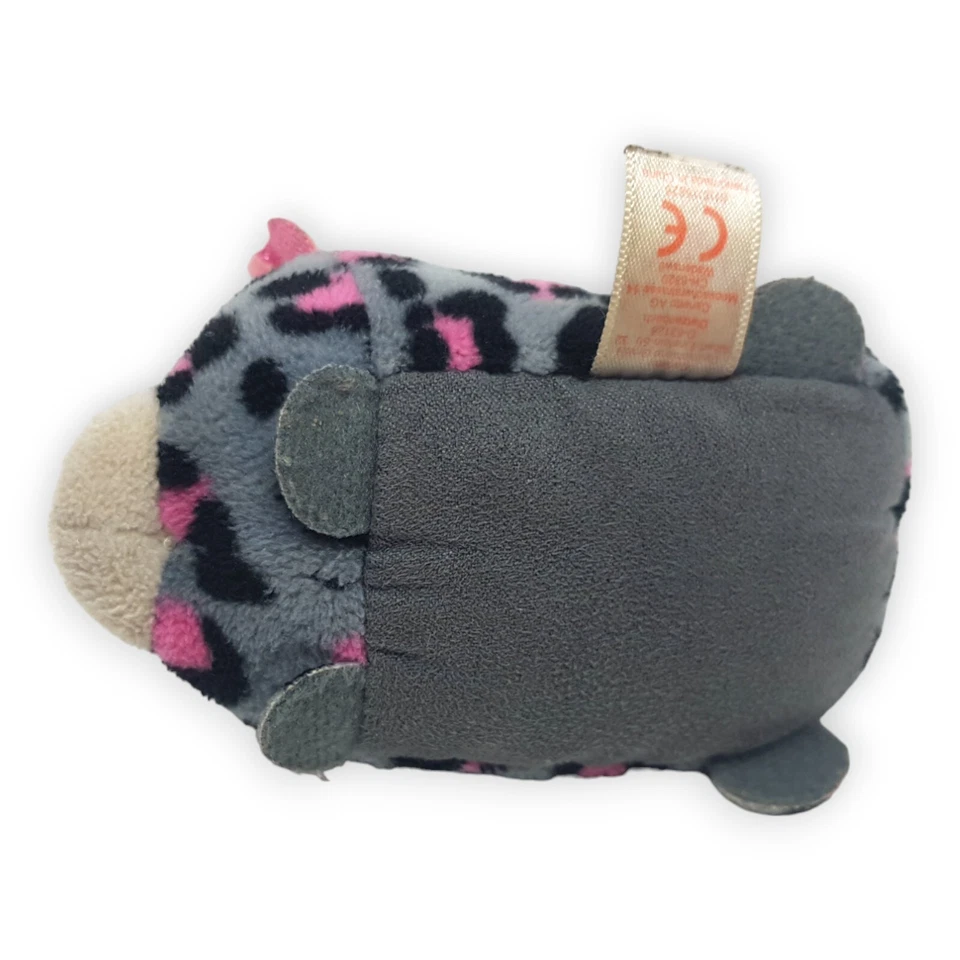 TY Miles 2016 Beanie Baby 10 cm Grau Rosa Schwarz Glubschi Granulatfüllung Tier - Bild 4 von 4