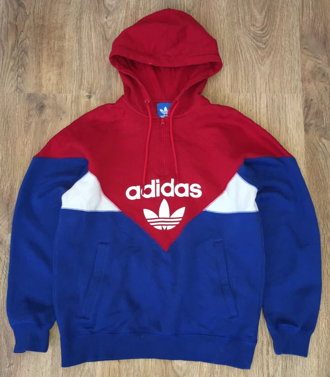 Adidas Originals mens Blue Red Trefoil Retro Style Track Tracksuit size |