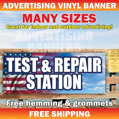 TEST REPAIR STATION Advertising Banner Vinyl Sign Mechanic Auto Service Garage