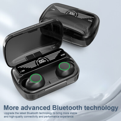 Mini Earbuds Headsets Bluetooth In-Ear Headphone w/Powerbank Android/iOS iPhone 