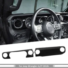 For 2018-2023 Jeep Wrangler JL ABS Black Console Dashboard Panel Cover Trim 2PCS