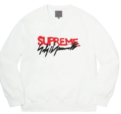Supreme Yohji Yamamoto Crewneck Sweatshirt Size Large White FW20 