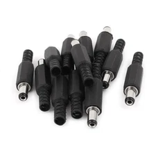 12Pcs 5.5mm x 2.1mm Male Jack Soldered Type DC Cable Power Connectors