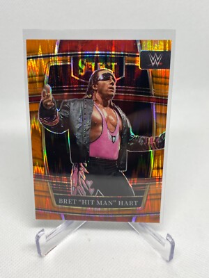 2022 Panini Select WWE #85 Bret  Hit Man  Hart Orange Flash Prizm