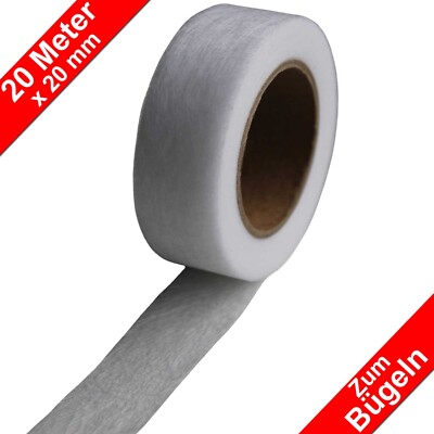 20 m Saumband 22 mm weiß Bördelband Bügelband Vliesband zum Aufbügeln Bügeln