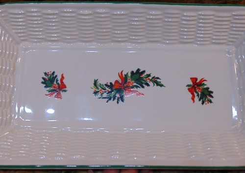Pfaltzgraff Christmas Heritage Ceramic Bread Loaf Tray Holly Berries - Picture 2 of 4