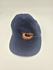 Vintage 1980's Corduroy Chicago Bears NFL Adjustable Snapback Hat Cap Blue Shell