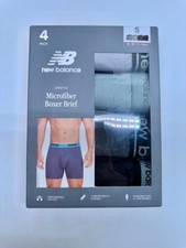 NEW MEN'S "NEW BALANCE MICROFIBER BOXER BRIEFS 4 PACK UNDERWEAR SMALL