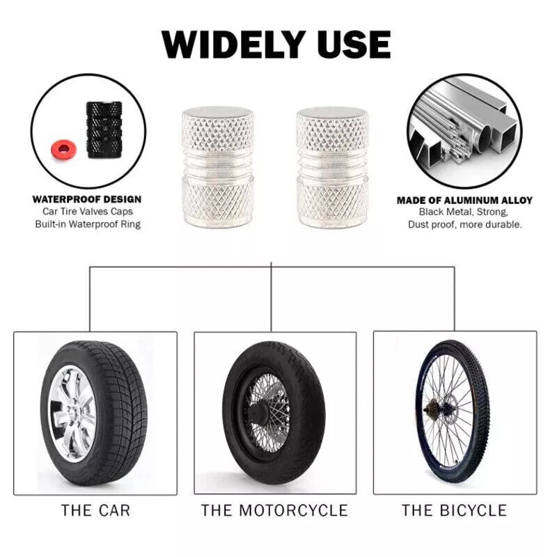 4pcs Aluminum Tire Valve Cover Tyre Valve Stem Caps Car SUVs Motorcycle Bicycle 4pcs Aluminum Tire Valve Cover Tyre Valve Stem Caps Car SUVs Motorcycle Bicycle