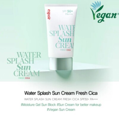 Espoir Water Splash Sun Cream, FRESH CICA  SPF 50+ PA ++++, 60 ml