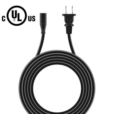UL 6ft 2-Prong AC Power Cord Cable For Sony GTK-XB60 Portable Wireless Speaker