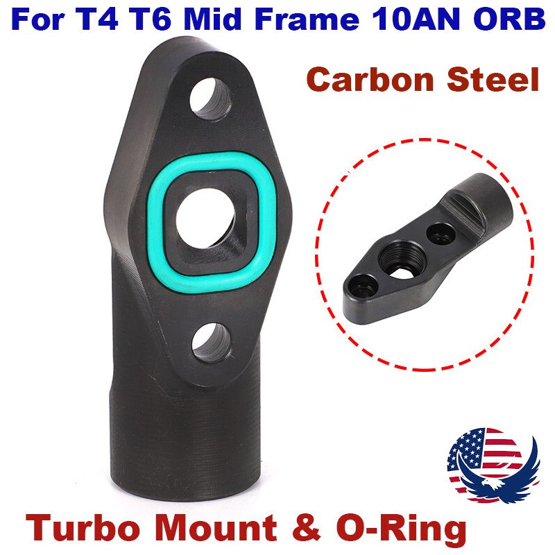 Turbo Mount & O-Ring For T4 T6 Mid Frame, 10AN ORB drain For VS racing 78 / 75
