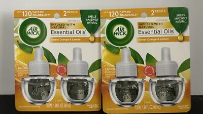 2 Refills Air Wick Scented Oil - Sweet Orange & Lemon (ZZ12)