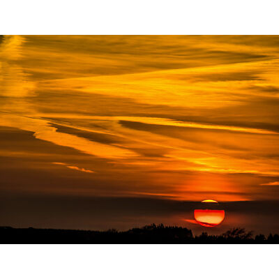 Schöner Sonnenuntergang Wolken Sonne Foto großer Wandkunstdruck 18 x 24 Zoll