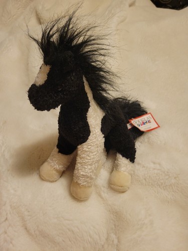 Douglas Cuddle Toys Hobo Horse 8” Plush Pony Black White Stuffed Animal Toy NWT - Picture 5 of 5