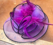new millinery flower 6.5" clip magenta feathers