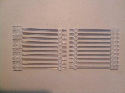 20X NEW LEGO 42445 Trans Clear Bar 12L 1 X 2 Plate End Solid Studs Round End