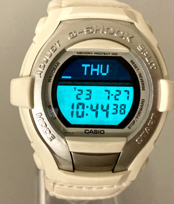 Casio G Shock GT 000 G Cool White Leather Band 1514 free shipping rare vintage