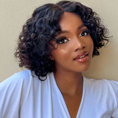 Short Pixie Loose Deep Curly Bob 13x4 Lace Front 100% Human Hair Wigs For Women