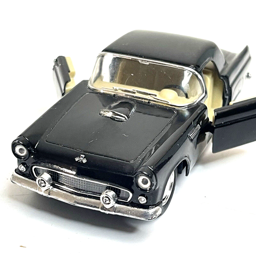 1955 Ford Thunderbird Black Opening Doors Diecast Car 1/36 Kinsmart - Picture 3 of 14