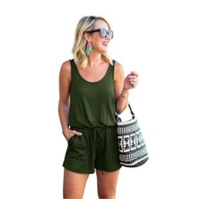 Boutique ReoRia Green Sleeveless Romper M