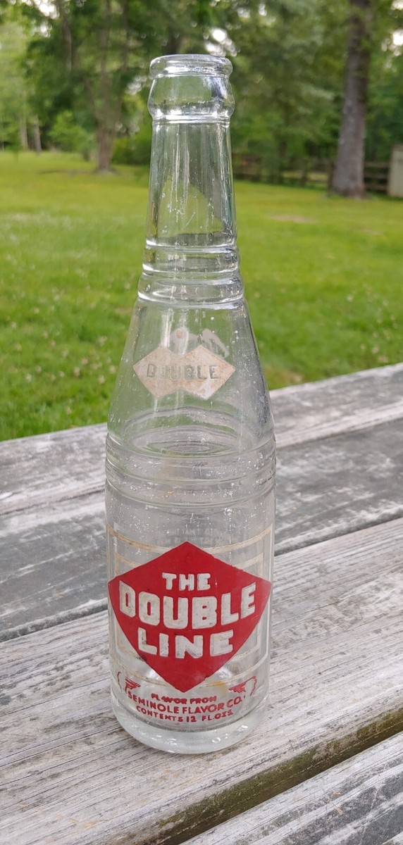 Orig 1950 THE DOUBLE LINE 12 Oz. Cola BOTTLE Soda Pop ACL Seminole