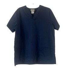 Lydia  s Pro Series Collection Uniform Scrub Top Medium Navy Blue Short Sleeve