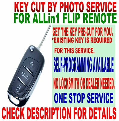 KEY CUT BY PHOTO J-STYLE FOR 2008-09 HUMMER H2 FLIP REMOTE CHIP IMMOBILIZER FOB