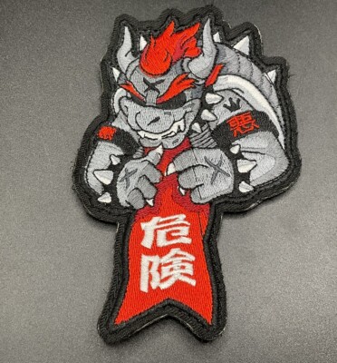 Castle x Grayscale Smashed Brothers Gear King Koopa EDC Gray Woven Pouch Patch