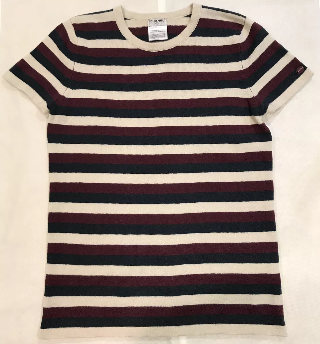 Chanel striped cheap t shirt