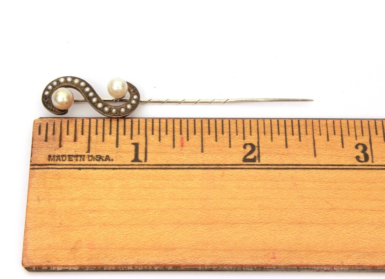 Victorian Pearl Stickpin Seed Pearls Antique Ster… - image 5