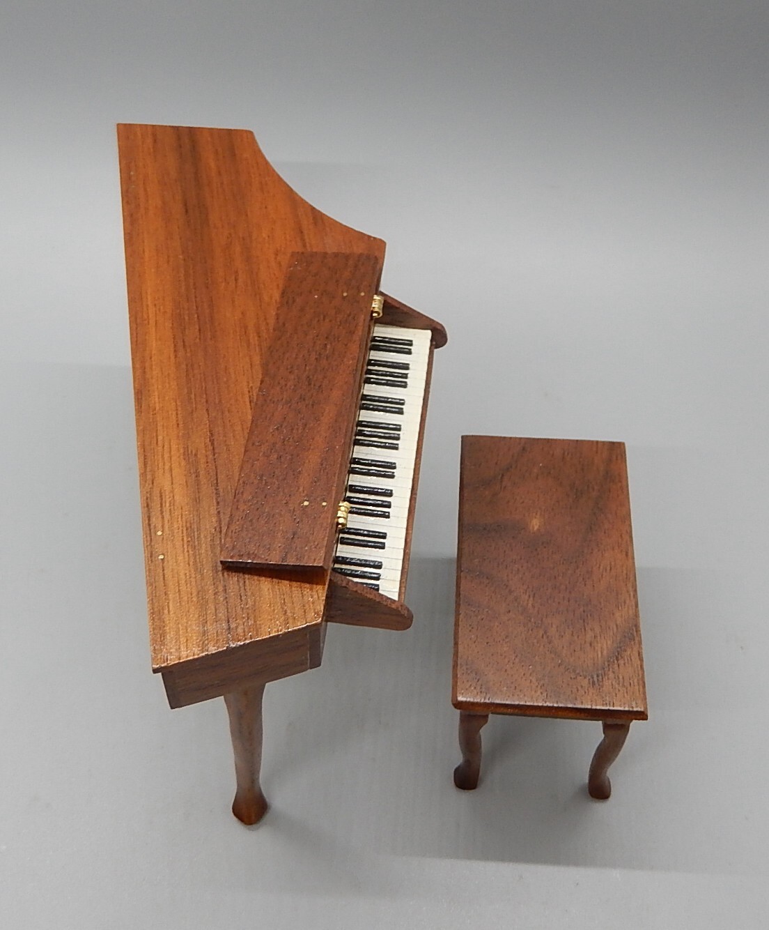 Vtg OOAK Hand Painted Harpsichord W Bench CMS Artisan Dollhouse