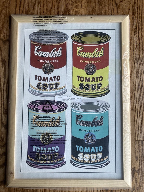 Campbell Soup Cans 3D Art Picture With Wood Frame 24x17