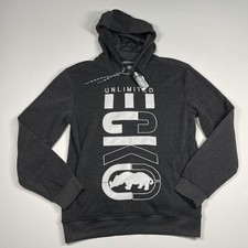 Ecko Unltd Sweatshirt Men  s Medium Gray Pullover Graphic Long Sleeve Hoodie NEW