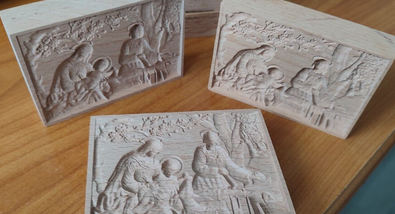 Springerle-Holzmodel – CNC-gefräst – Motiv: Biblische Szene Heilige Familie,
